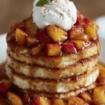 Fluffy Cinnamon Peach Pancakes Recipe First Image