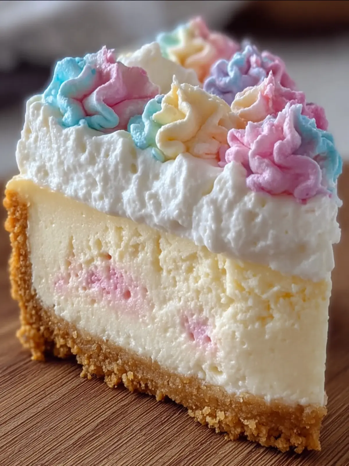 Colorful Whipped Cheesecake Slice First Image