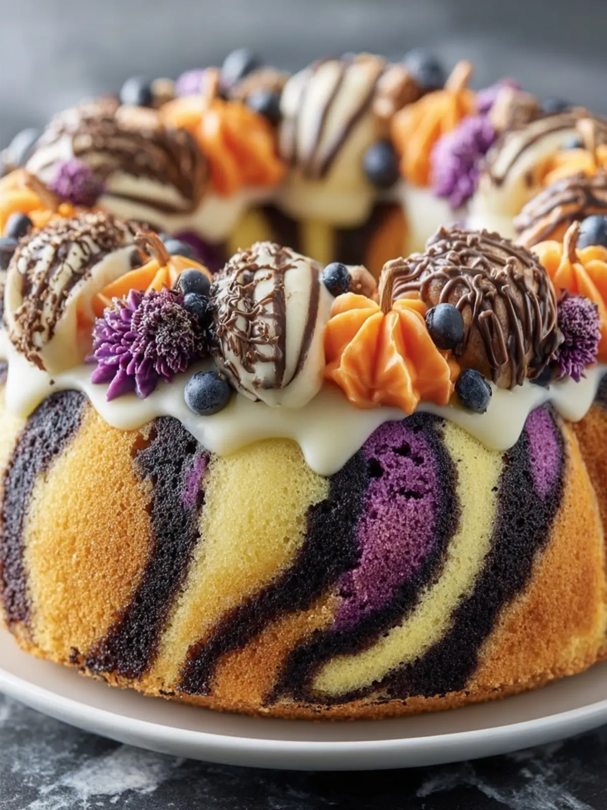 Colorful Halloween Zebra Cake First Image