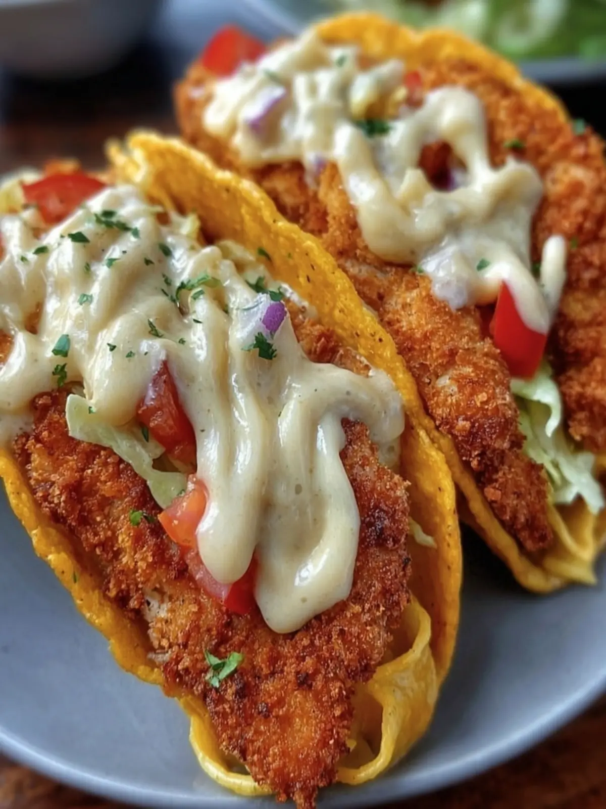 Crispy Chicken Alfredo Tacos First Image