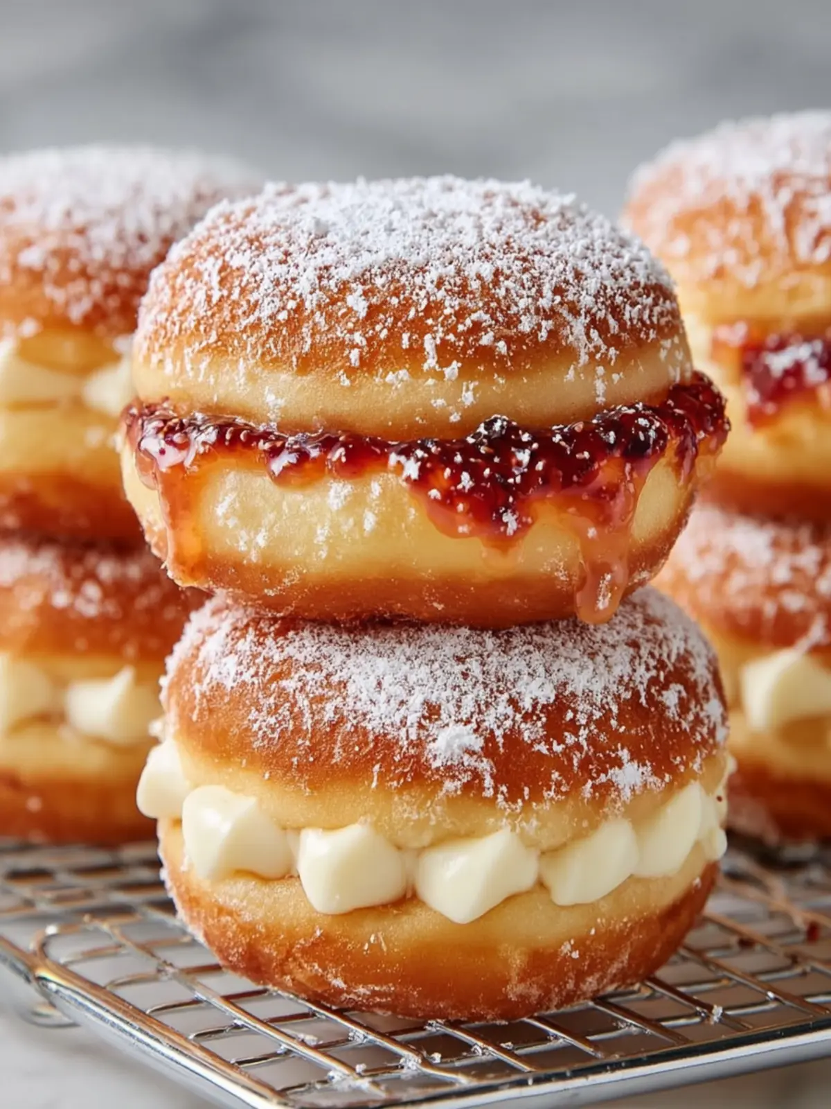 Powdered Sugar Jelly Donuts First Image