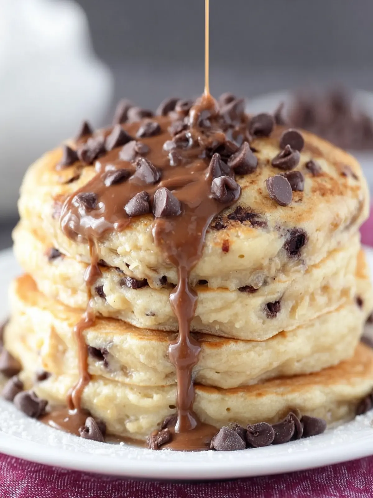 Chocolate Chip Peanut Butter Pancakes First Image
