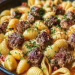 Creamy Shells and Beef Skillet First Image