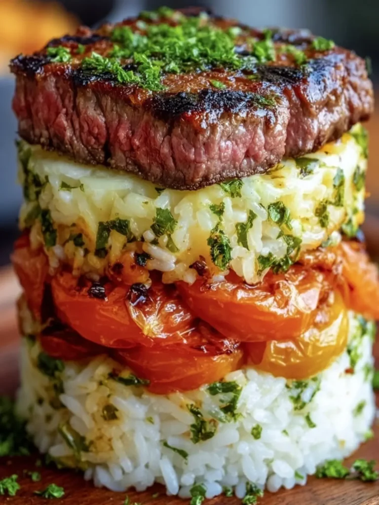 Grilled Tomato Beef Rice Stack First Image