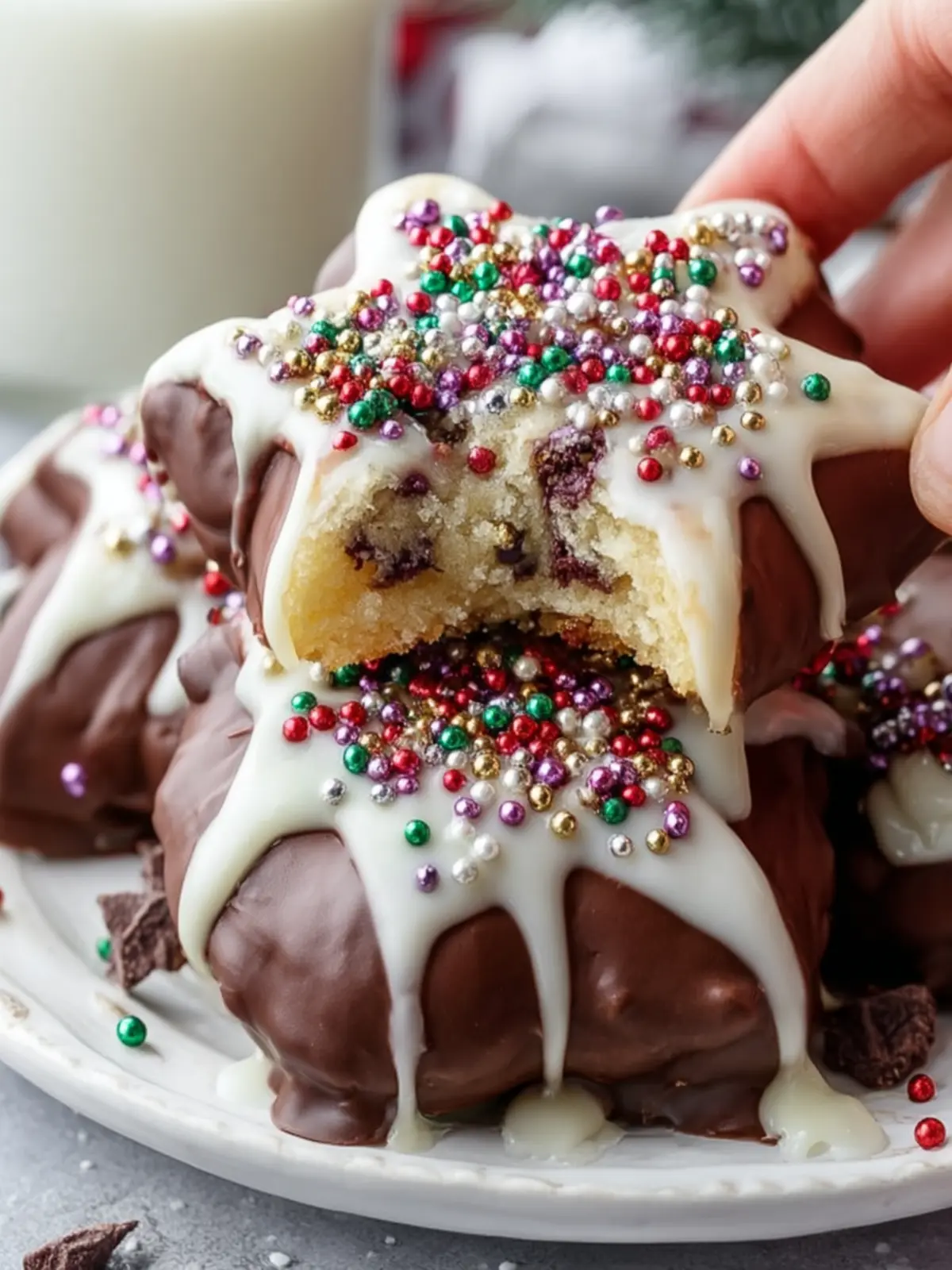 Festive Chocolate-Dipped Christmas Cookies First Image
