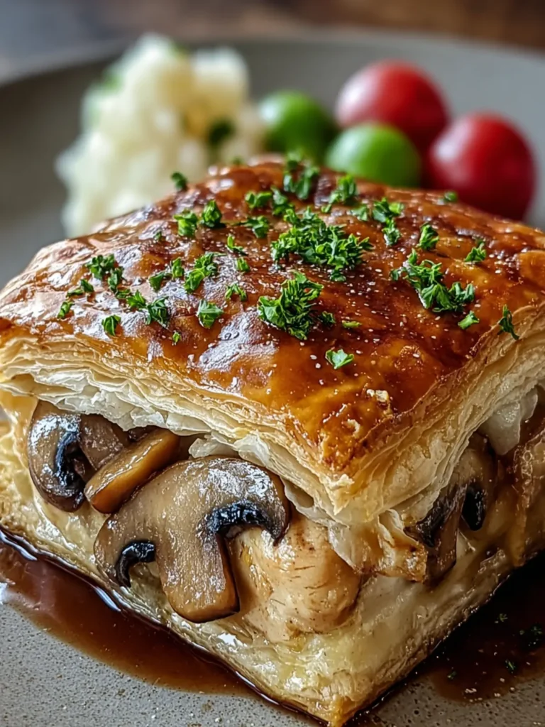 Irresistible Savory Chicken Mushroom Puff Pastry Recipe First Image