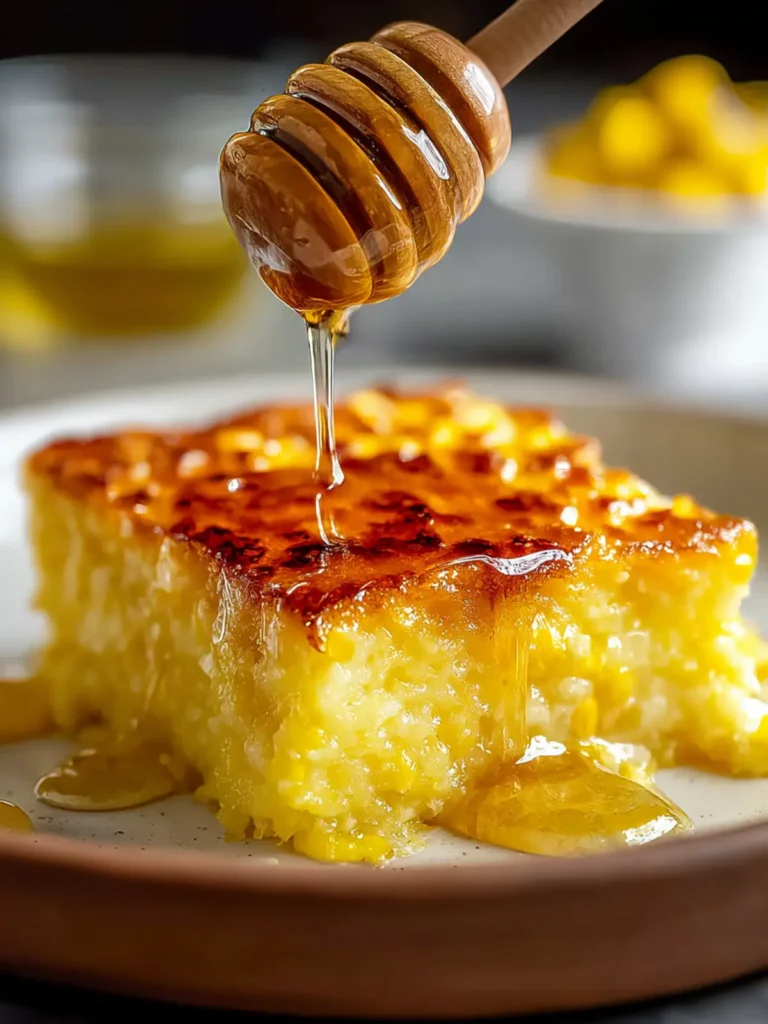 Irresistible Sweet Corn Pudding with Honey Drizzle Recipe First Image