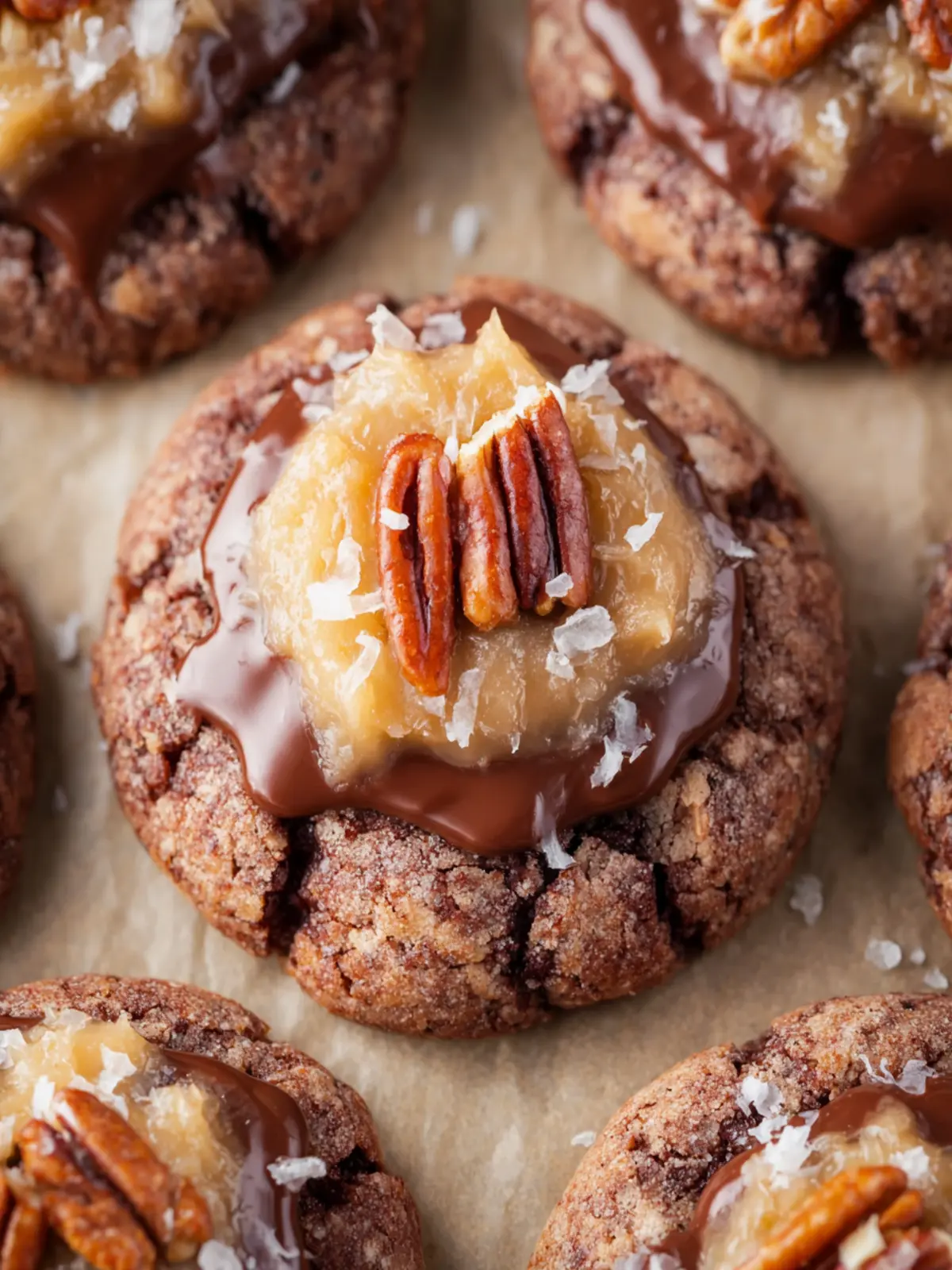 German Chocolate Thumbprint Cookies First Image