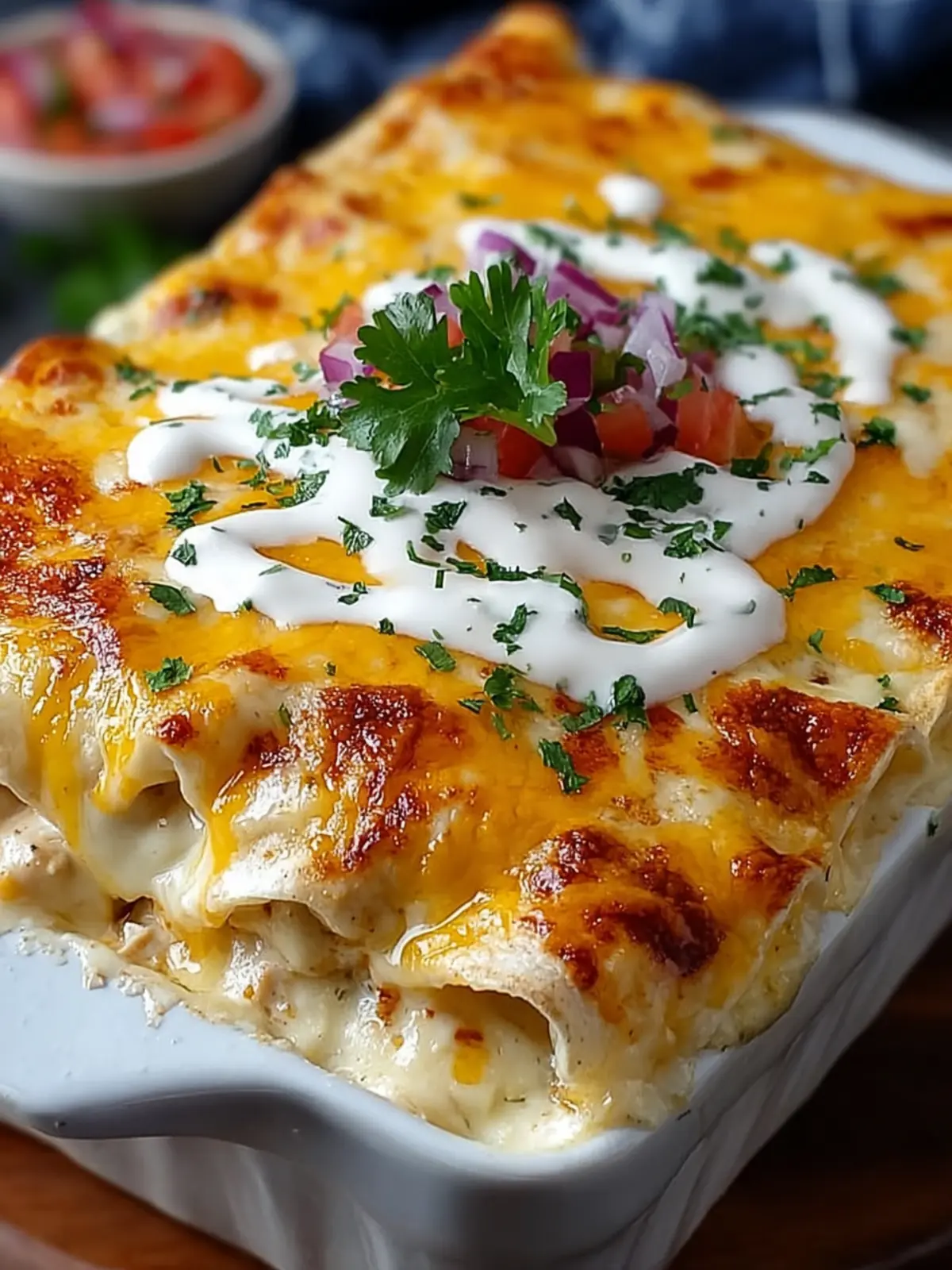 Creamy White Chicken Enchilada Casserole You’ll Crave Forever First Image