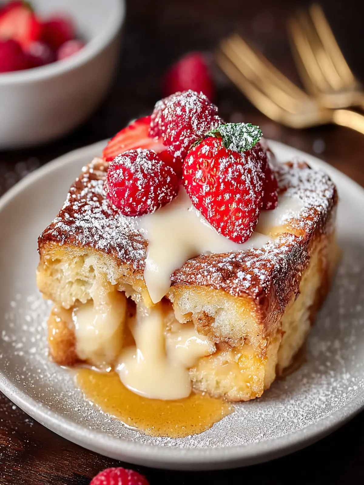 Indulge in Decadent Eggnog Bread Pudding Delight First Image