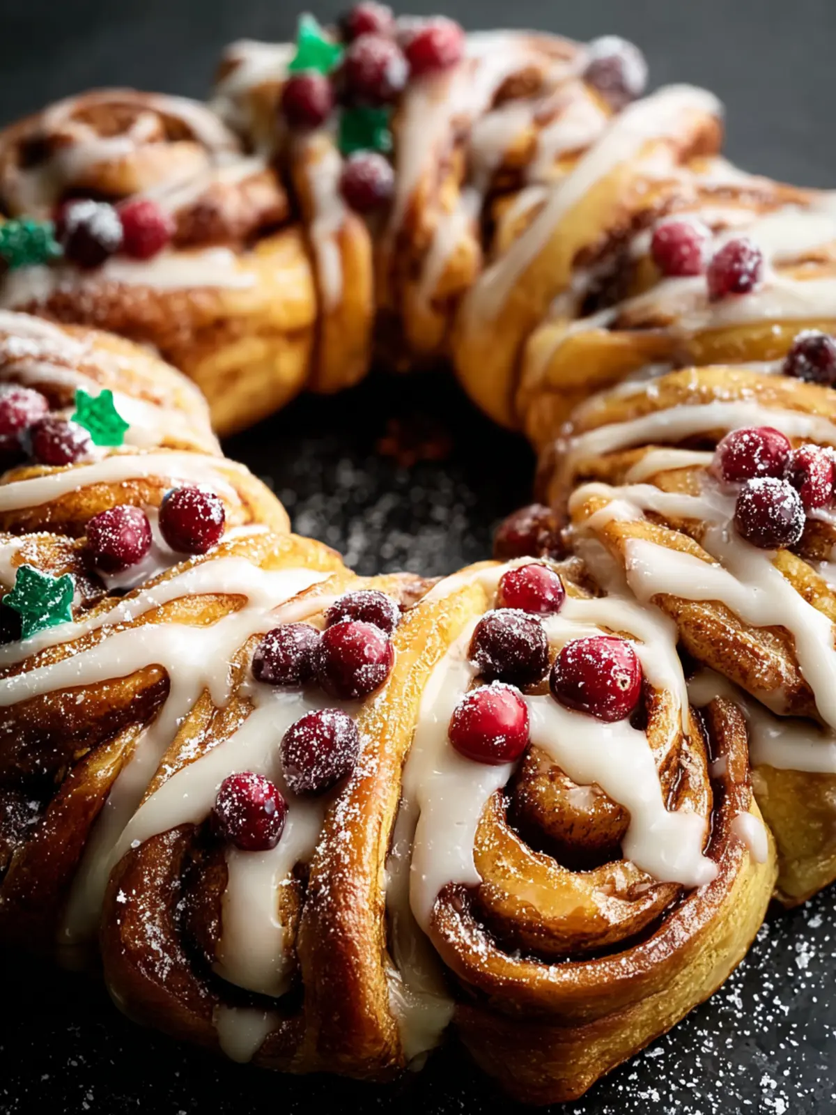 Irresistible Christmas Morning Cinnamon Roll Wreath Recipe First Image