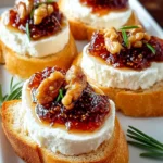 Delightful Goat Cheese Fig Jam Appetizer on Crunchy Baguette First Image