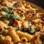 Creamy Pesto Chicken Pasta Bake First Image