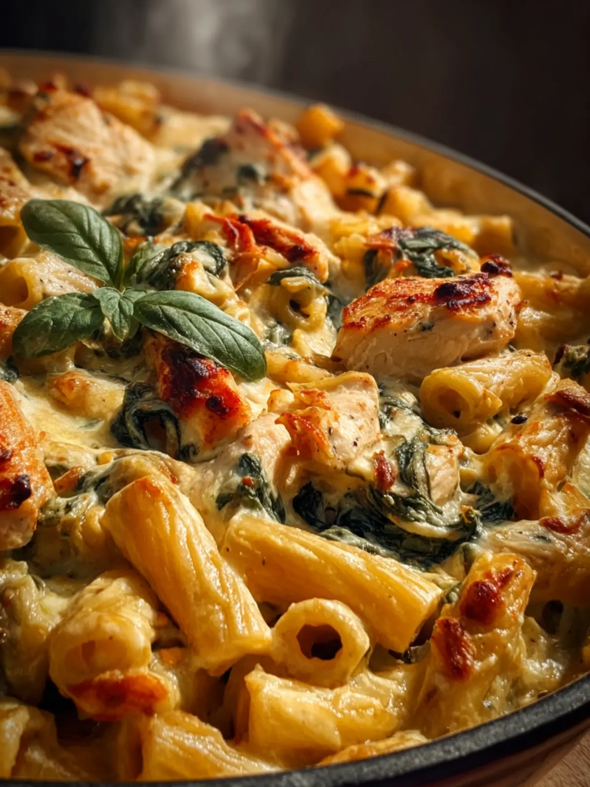 Creamy Pesto Chicken Pasta Bake First Image