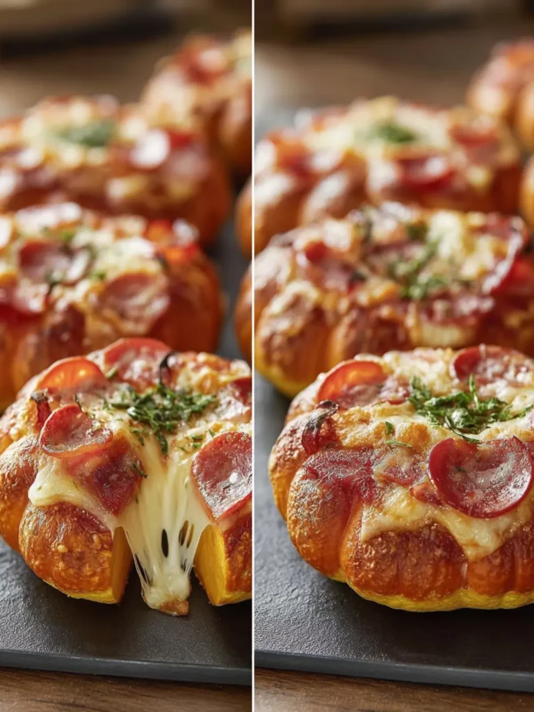 Fun Mini Pumpkin Pizzas (Easy Halloween Recipe) First Image
