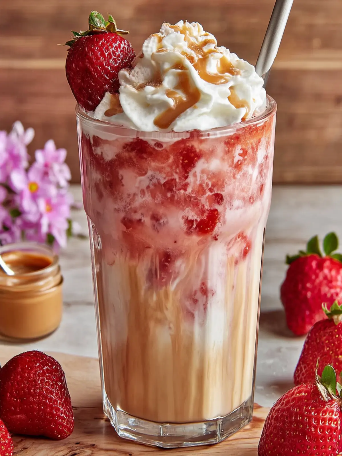 Irresistible Strawberry Peanut Butter Iced Latte Recipe First Image