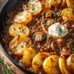 Mushroom, Ground Beef & Lentil Potato Hotpot First Image
