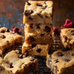 Doughy Tahini Chocolate Chip Cookie Bars. First Image