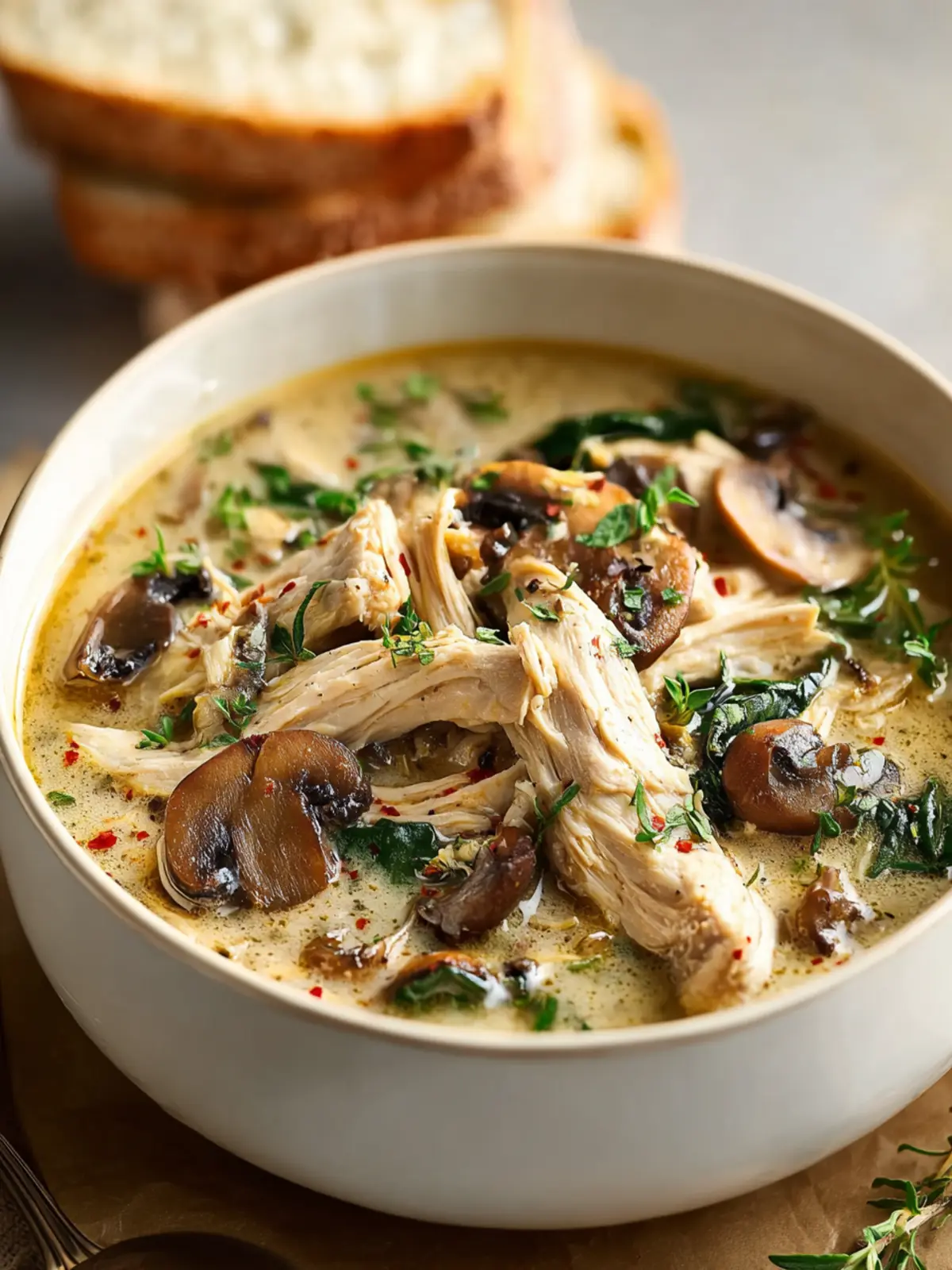 Comforting Rotisserie Chicken and Mushroom Soup Recipe Delight First Image
