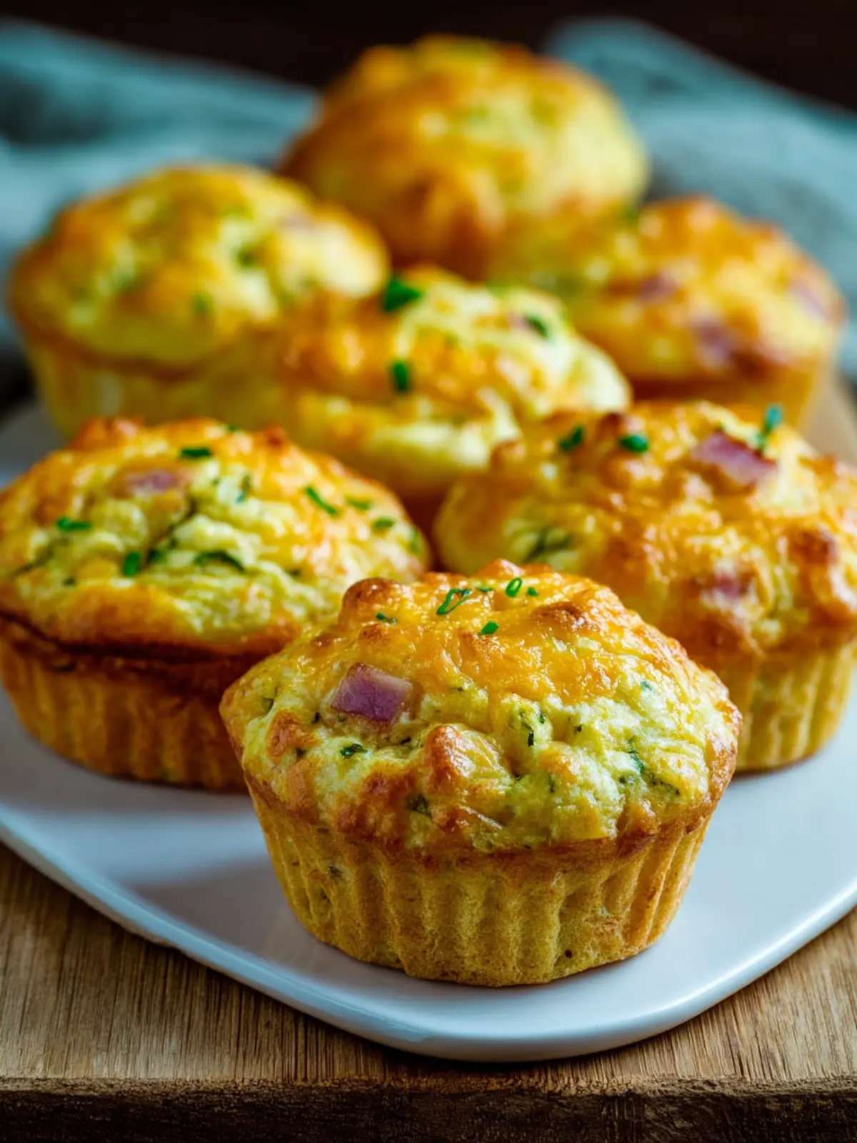 Cottage Cheese Breakfast Muffins with Ham and Cheddar First Image