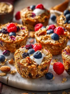 Baked Oatmeal Cups with Greek Yogurt First Image