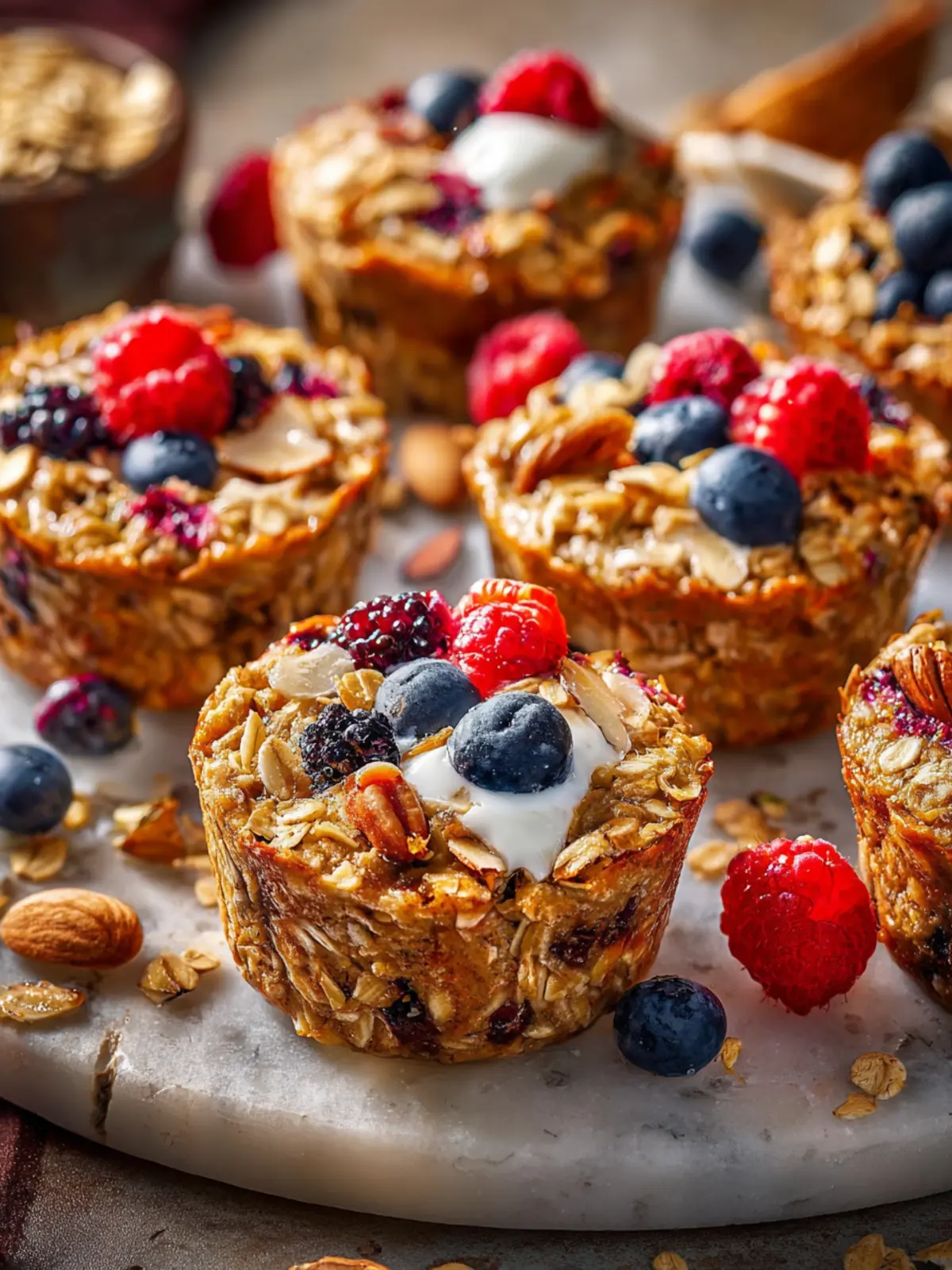 Baked Oatmeal Cups with Greek Yogurt: Easy Meal-Prep Delight