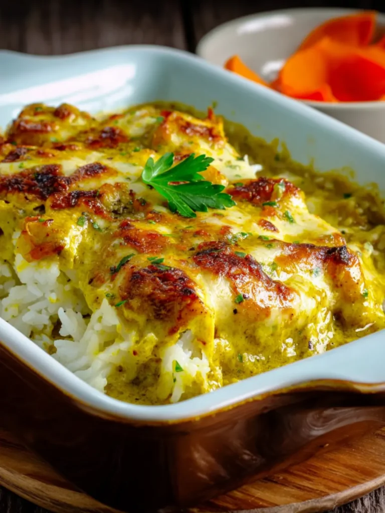 Cheesy Curry Chicken Casserole First Image