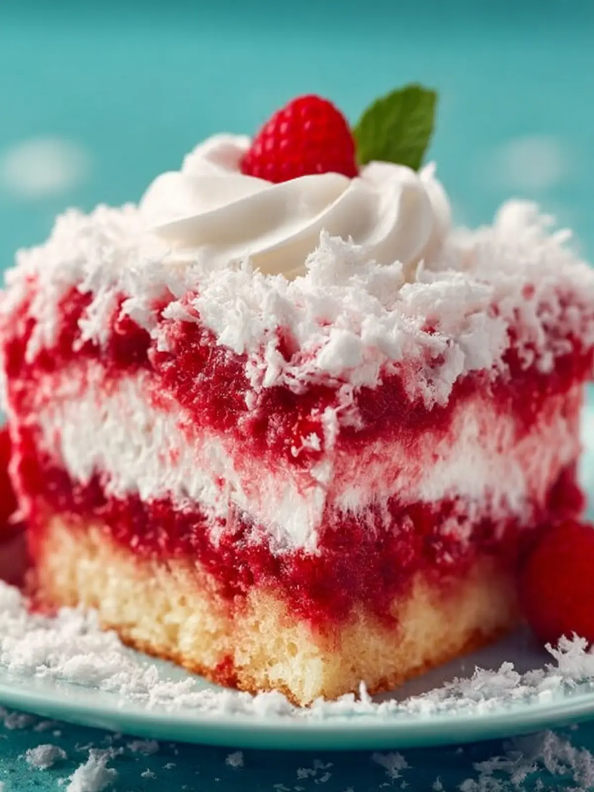 Raspberry Zinger Poke Cake First Image