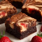 Fudgy Strawberry Cheesecake Swirl Brownies First Image