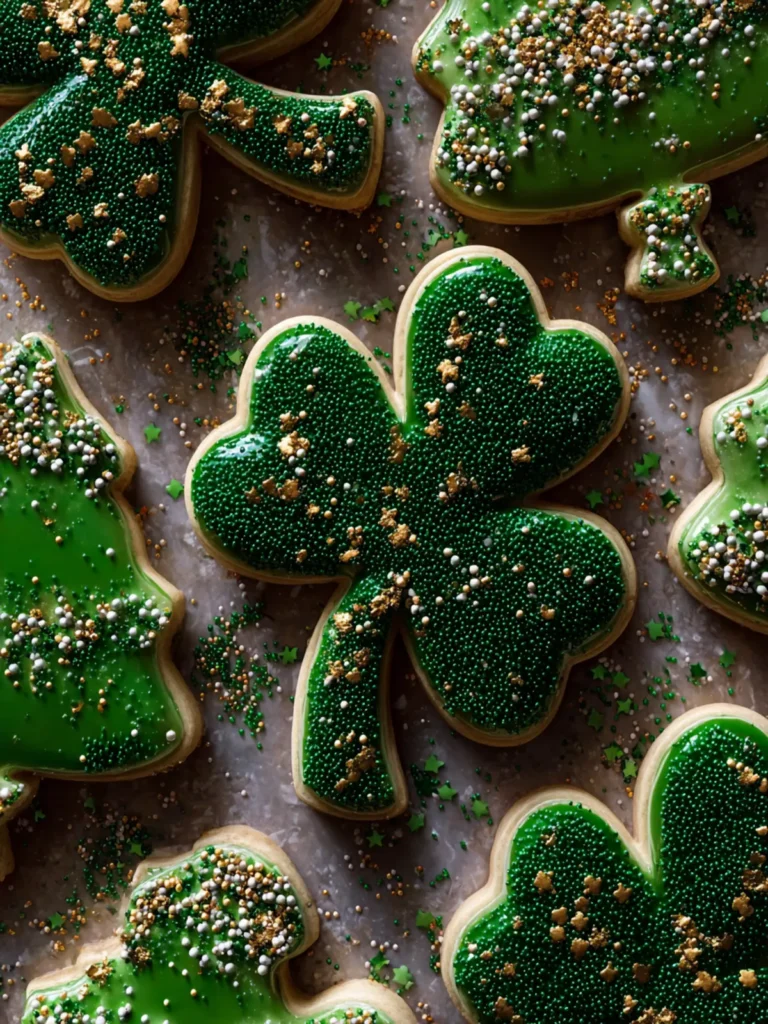 Gold and Green St. Patrick’s Day Sugar Cookies First Image