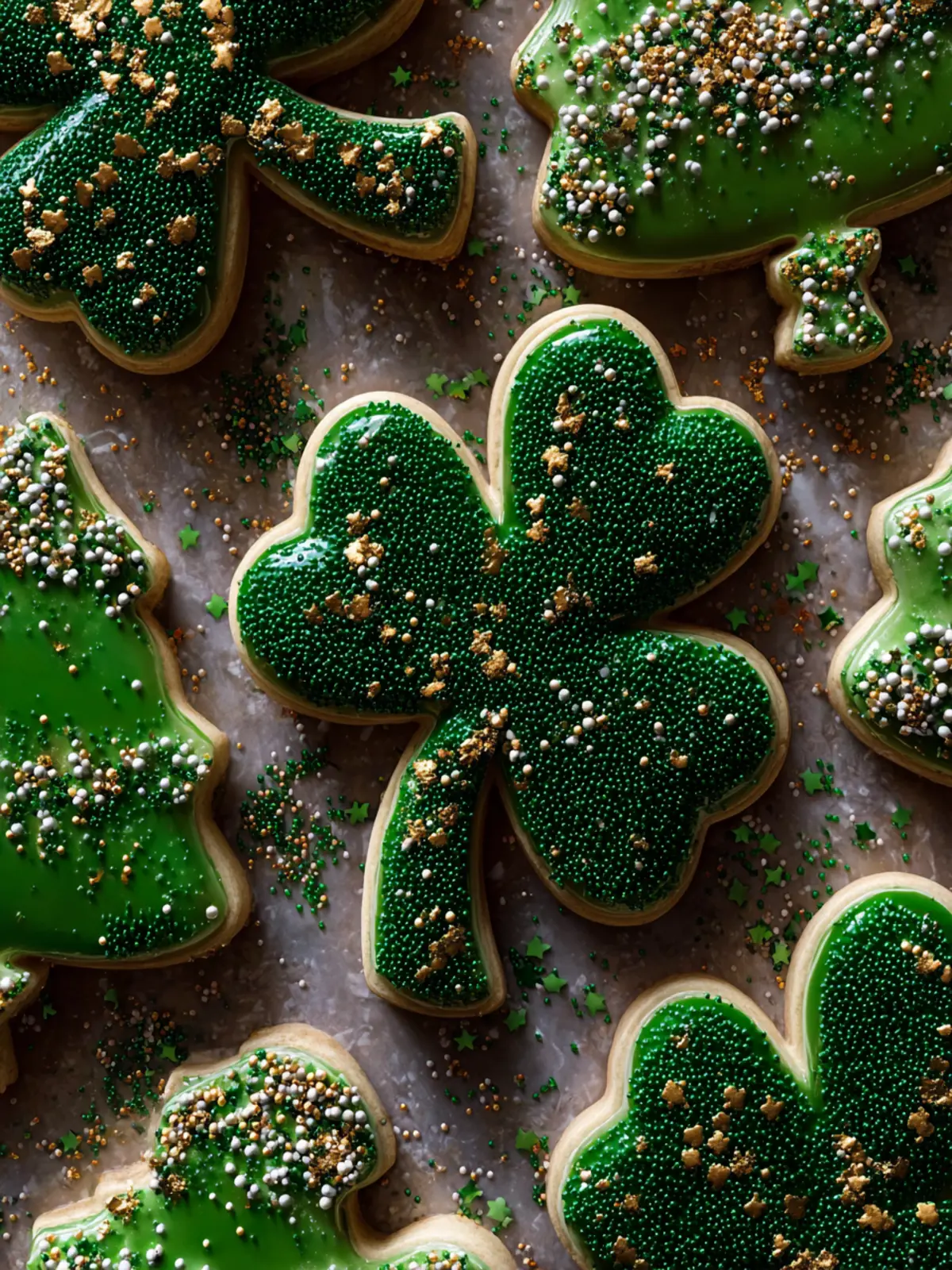 Gold and Green St. Patrick’s Day Sugar Cookies First Image