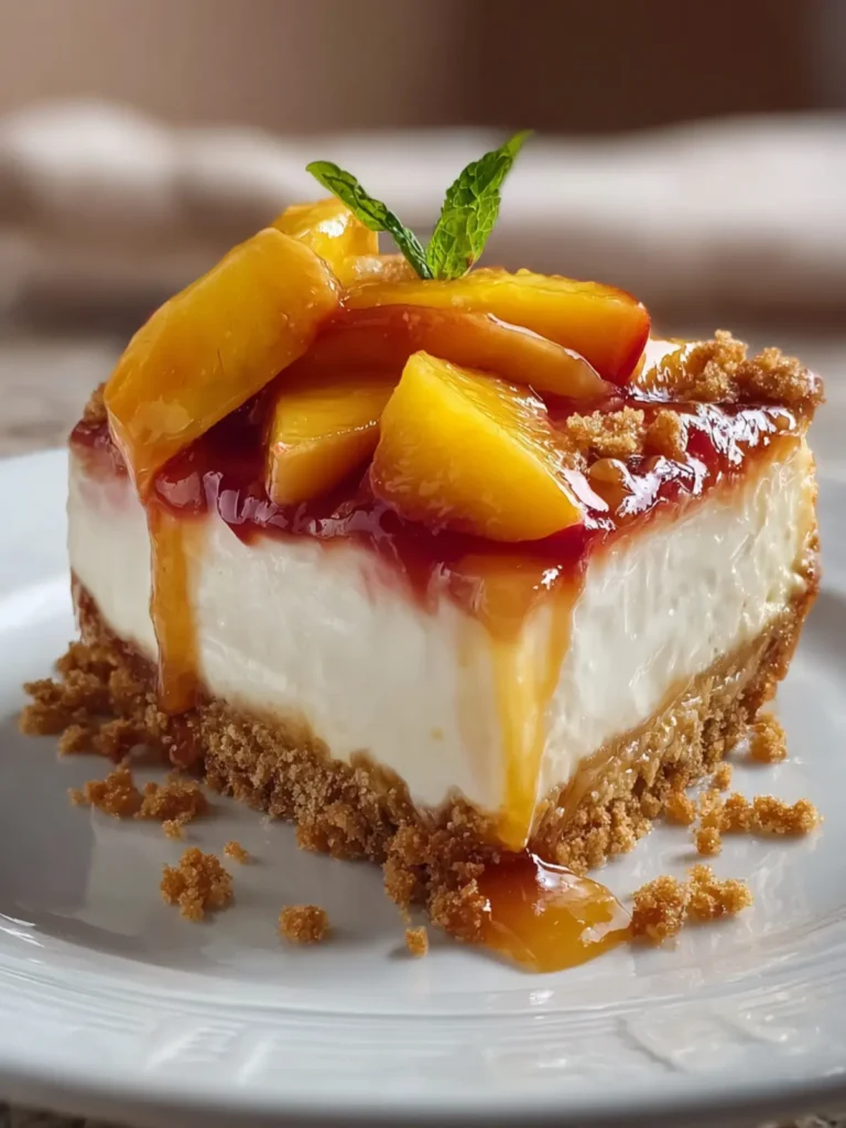 Peach Cobbler Cheesecake Fusion Recipe First Image
