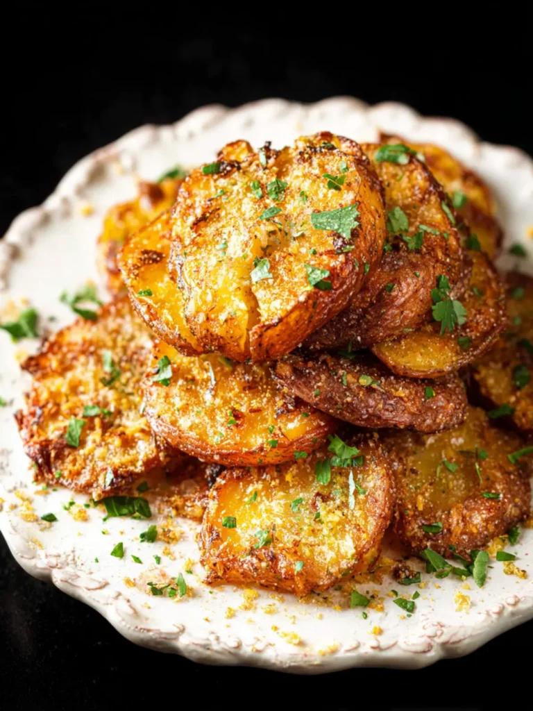 The Crispiest Garlic Parmesan Smashed Potatoes First Image