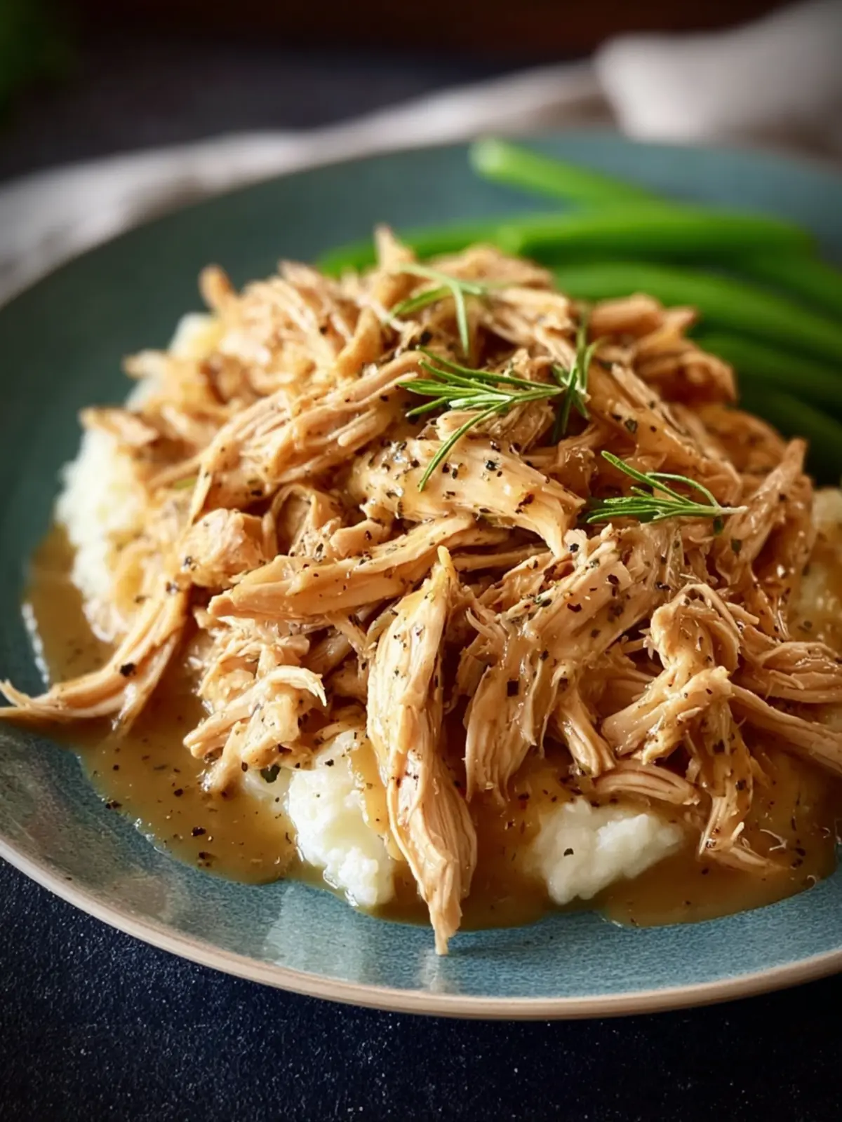Slow Cooker Shredded Chicken and Gravy First Image