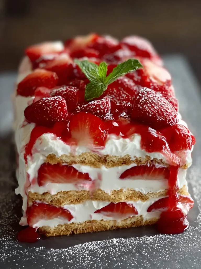 Strawberry Cream Cheese Icebox Cake First Image