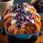blueberry cream cheese croissant casserole First Image