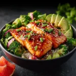 honey glazed salmon bowl First Image