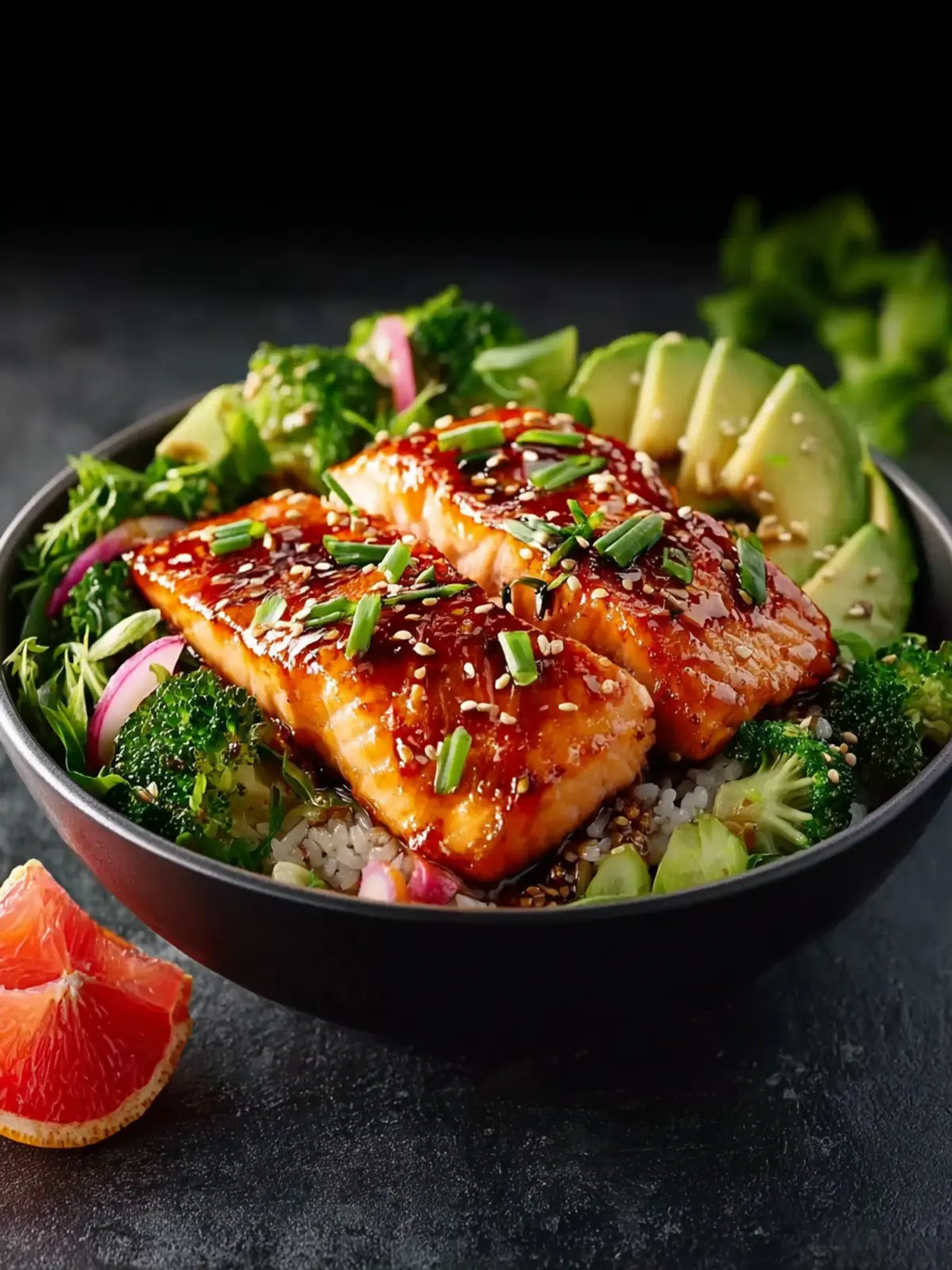 honey glazed salmon bowl First Image