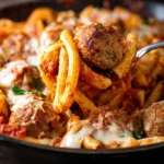 skillet meatball pasta First Image