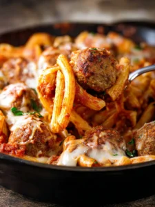 skillet meatball pasta First Image